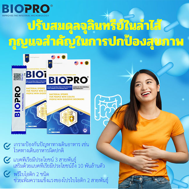 BIOPRO - โซลูชั่นบรรเทาอาการท้องอืดท้องเฟ้อที่เกิดจากโรคลำไส้ใหญ่